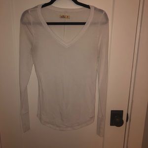 Hollister white long sleeved t-shirt